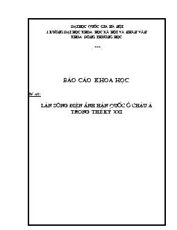 Đề tài Làn sóng điện ảnh Hàn Quốc ở Châu á trong thế kỷ XXI
