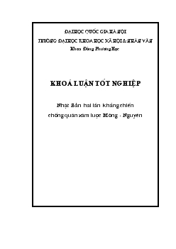Khóa luận Nhật Bản hai lần kháng chiến chống quân xâm lược Mông - Nguyên