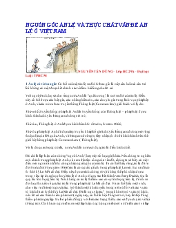 Tiểu luận Nguồn gốc án lệ và thực chất vấn đề án lệ ở Việt Nam