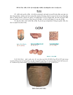 Tiểu luận Tìm hiểu về cổ vật thuộc một thời kì nào đó phân tích và nhận xét