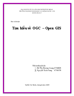 Tiểu luận Tìm hiểu về OGC – Open GIS