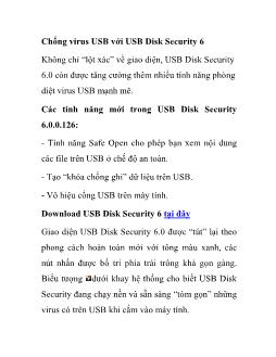 Chống virus USB với USB Disk Security 6