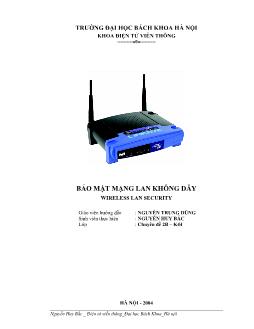 Đồ án Bảo mật mạng LAN không dây - Wireless LAN security