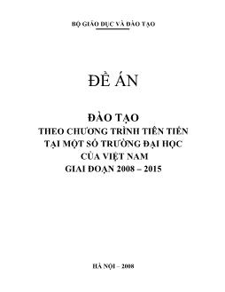 Đề án Đào tạo theo chương trình tiên tiến tại một số trường đại học của Việt Nam giai đoạn 2008 –2015