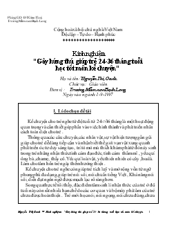 Đề tài Gây hứng thú giúp trẻ 24-36 tháng tuổi học tốt môn kể chuyện