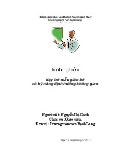 Đề tài Kinh nghiệm dạy trẻ mẫu giáo bé có kỹ năng định hướng không gian