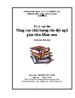 Đề tài Kinh nghiệm Nâng cao chất lượng cho đội ngũ giáo viên Mầm non