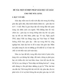 Đề tài Một số biện pháp giáo dục lễ giáo cho trẻ mẫu giáo