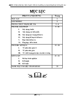 Đề tài Một số biện pháp thực hiện công tác kiểm tra hoạt động sư phạm nhà giáo tại trường tiểu học