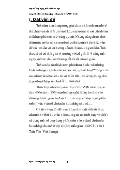 Đề tài Một số ứng dụng phần mềm tin học trong tổ chức các hoạt động chung cho trẻ mẫu giáo 4-5 tuổi