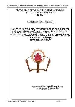 Đề tài Vận dụng những bài toán phương trình và hệ phương trình không mẫu mực Non Standard Problems trong rèn luyện tư duy toán học cho học sinh giỏi bậc trung học cơ sở