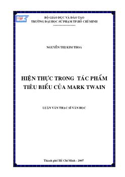 Luận văn Hiện thực trong tác phẩm tiêu biểu của Mark Twain