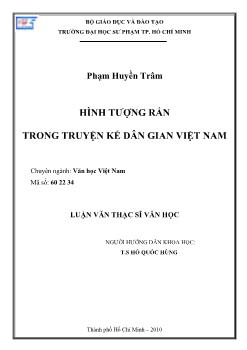 Luận văn Hình tượng rắn trong truyện kể dân gian Việt Nam