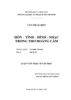 Luận văn Hồn – tình – hình - nhạc trong thơ Hoàng Cầm