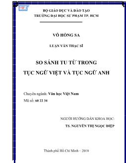 Luận văn So sánh tu từ trong tục ngữ Việt và tục ngữ Anh