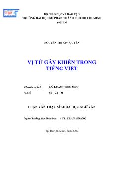 Luận văn Vị từ gây khiến trong tiếng Việt