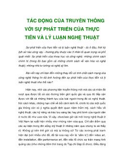 Tác động của truyền thông với sự phát triển của thực tiễn và lý luận nghệthuật