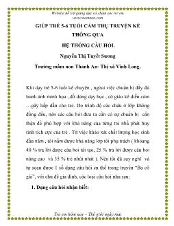 Tiểu luận Giúp trẻ 5-6 tuổi cảm thụ truyện kể thông qua hệ thống câu hỏi