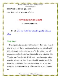Tiểu luận Giúp trẻ phát triển toàn diện qua bộ môn Âm nhạc