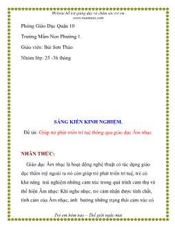 Tiểu luận Giúp trẻ phát triển trí tuệ thông qua giáo dục Âm nhạc
