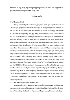 Tiểu luận Khảo sát từ loại tiếng việt trong truyện ngắn “kép tư bền” của Nguyễn Công Hoan (Môn: Phong cách học tiếng Việt)