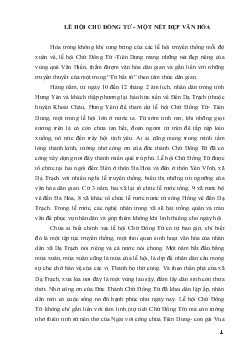 Tiểu luận Lễ hội Chử Đồng Tử - Một nét đẹp văn hóa