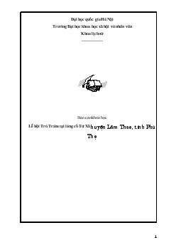 Tiểu luận Lễ hội Trò Trám tại làng cổ Tứ Xã huyện Lâm Thao, tỉnh Phú Thọ