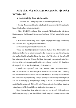 Tiểu luận Phân tích văn hóa kinh doanh của tập đoàn McDonald's