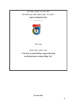 Tiểu luận Văn hoá của người Mông trong sự thích ứng với điều kiện môi trường ở Đồng Văn