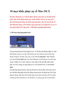 10 mẹo khắc phục sự cố Mac OS X