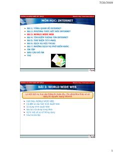 Bài giảng Internet - World wide web