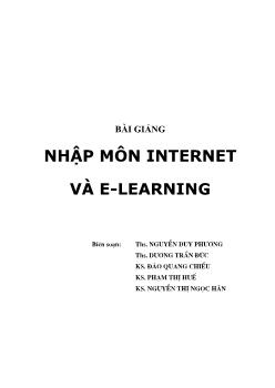 Bài giảng Nhập môn internet và e-Learning
