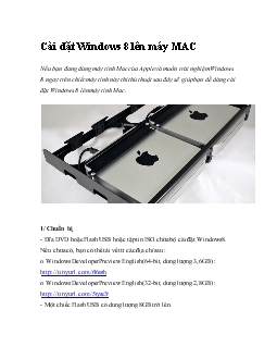 Cài đặt Windows 8 lên máy MAC