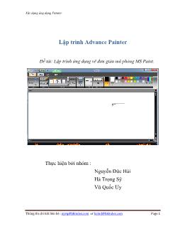 Đề tài Lập trình Advance Painter : Lập trình ứng dụng vẽ đơn giản mô phỏng MS Paint