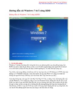 Hướng dẫn cài Windows 7 từ ổ cứng HDD