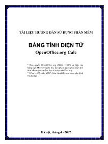 Hướng dẫn sử dụng OpenOffice.org Calc