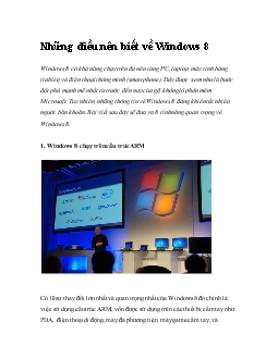 Những điều nên biết về Windows 8