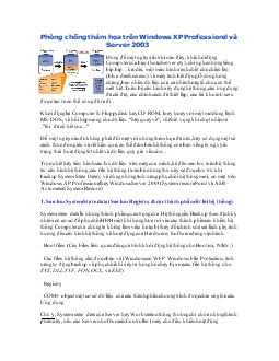 Phòng chống thảm họa trên Windows XP Professional và Server 2003