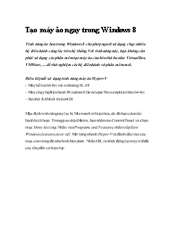 Tạo máy ảo ngay trong Windows 8