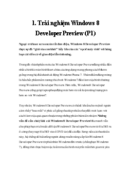 Trải nghiệm Windows 8 Developer Preview