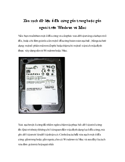 Xóa sạch dữ liệu ổ đĩa cứng gắn trong hoặc gắn ngoài trên Windows và Mac