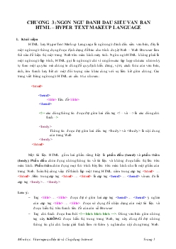 Bài giảng Ngôn ngữ đánh dấu siêu văn bản HTML – Hyper Text Makeup Language
