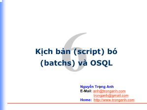 Bài giảng SQL server 2000: Kịch bản (script) bó (batchs) vàOSQL