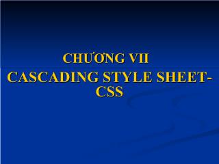 Đề tài Cascading style sheet - CSS