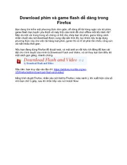 Download phim và game flash dễ dàng trong Firefox