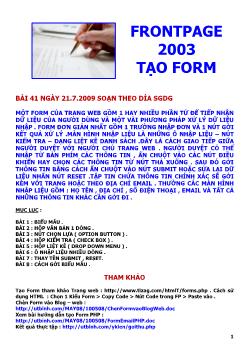 Frontpage 2003 - Tạo form