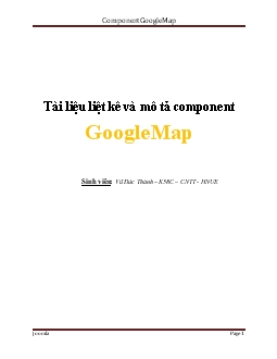 Tài liệu liệt kê và mô tả component GoogleMap