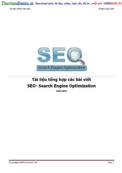 Tài liệu tổng hợp các bài viết SEO- Search Engine Optimization