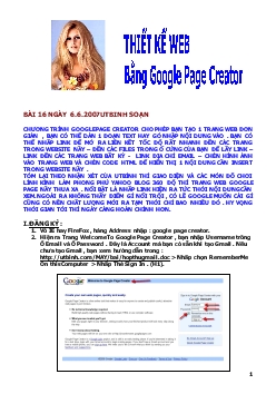 Thiết kế web bằng Google Page Creator