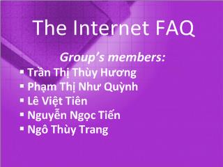 Tiểu luận The Internet FAQ